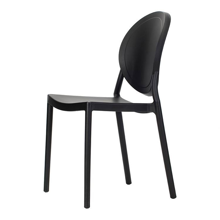 Set 4 Sedie da Giardino in Polipropilene Vandi Nere