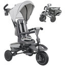 Triciclo per Bambini 6 in 1 con Maniglione di Spinta e Sedile Girevole 111,5x52x98 cm Grigio      