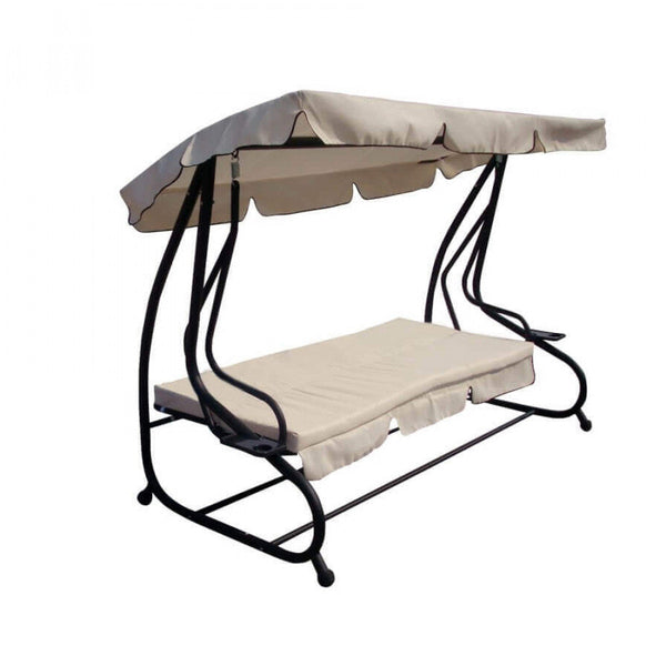 online Lit à bascule Relax avec coussins 230x120x164 h cm en acier écru