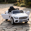 Auto Elettrica per Bambini Licenza Mercedes-Benz 12 V 103x63x44 cm con Telecomando e Sospensioni su 4 Ruote in PP Bianca      