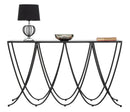 Console Dark 140x40x80 cm in Ferro e Specchio Nero
