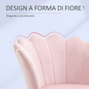 Poltrona da Salotto in Stile Vintage 67x64x77 cm Schienale a Conchiglia in Velluto Rosa  