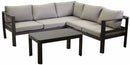 Set Salotto da Giardino Angolare in Alluminio con Tavolino Riverside Tortora