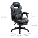 Sedia Poltrona Presidenziale da Ufficio 64x62x114-124 cm in Similpelle Nero