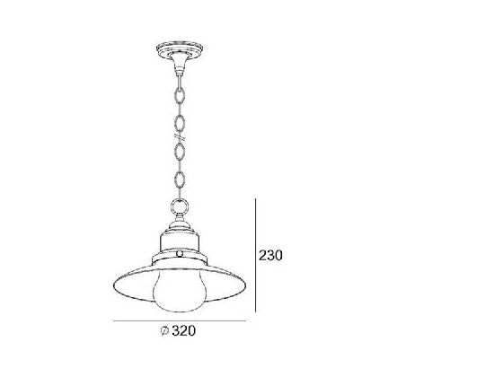 Lampada Sospesa Colore Bianco e Oro per Esterno Linea Fisher Sovil