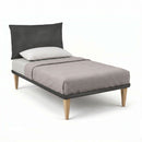 Letto 1 Piazza e Mezza con Rete Rivestita Microfibra Grigio Tessis Testata Soft Varie Misure