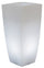 Vase Carré Lumineux 33x33x70 cm Bauer Home Light Glace et Blanc