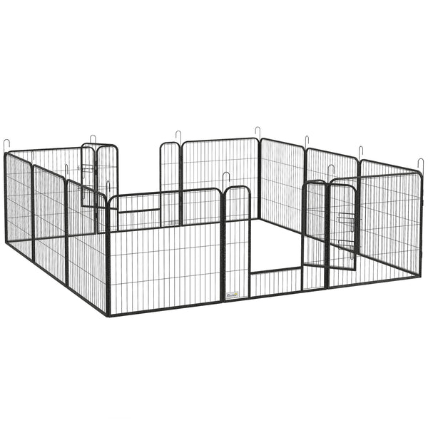 Recinto per Cani a 12 Pannelli Modulabili da 80x1,5x80 cm con Picchetti in Acciaio Grigio sconto
