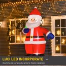 Babbo Natale Gonfiabile con Albero H150 cm Luminoso con LED Rosso