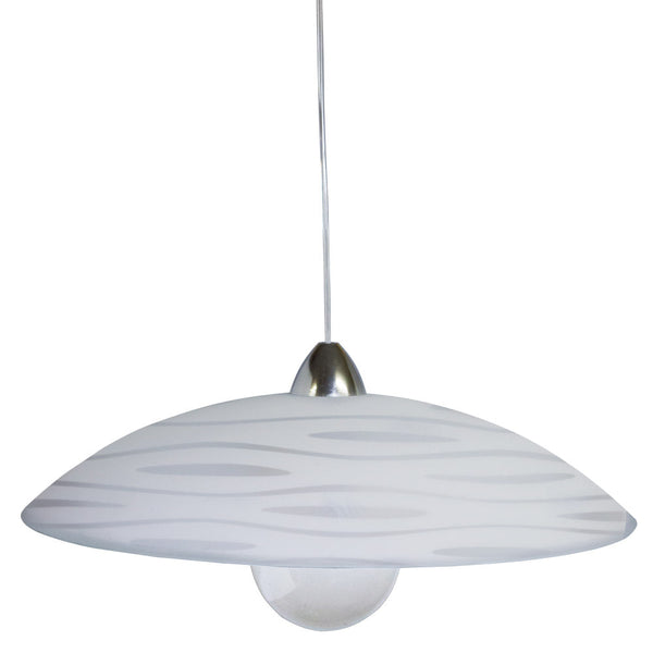 prezzo Suspension D50 1xE27 Chrome-Transparent Cadre Verre Plaque Bianco Marea E-Energy Fulvia