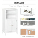 Mobiletto da Bagno 1 Mensola 2 Ante 50x30x93 cm in Legno Bianco