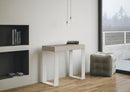 Consolle Allungabile 90-196x40x77 cm Tecno Small Cashmere Telaio Bianco 