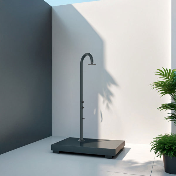 sconto Doccia da Giardino in Alluminio con Soffione e Lavapiedi Sined Luna Alu Grigio