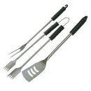 Set 3 Utensili Accessori in Acciaio per Barbecue Bbq con Manico in Resina