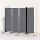 Paravento da Esterno e Interno a 4 Pannelli Pieghevole 221x50x172 cm Grigio Scuro      
