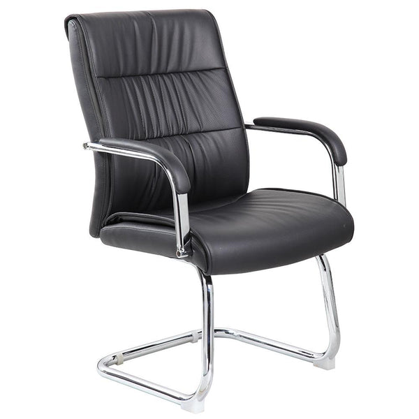 Chaise d'attente de bureau en similicuir noir Tosini Los Angeles prezzo