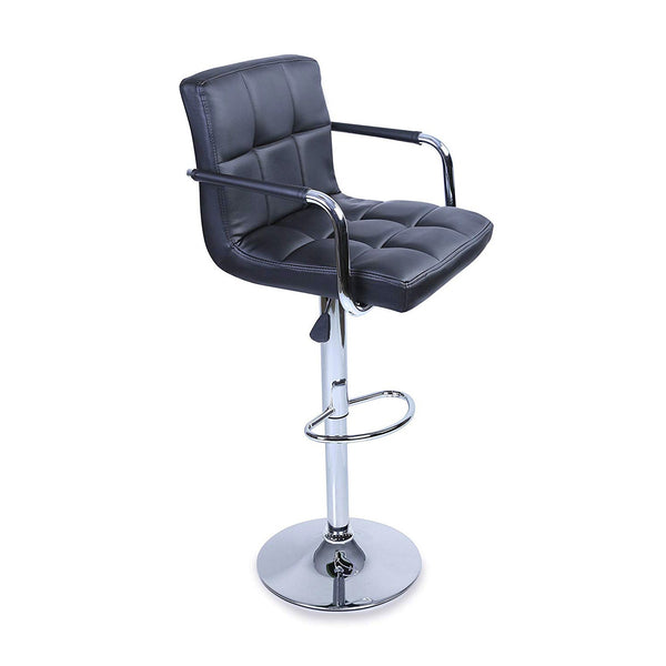 Tabouret avec accoudoirs à vérin à gaz et siège pivotant en simili cuir noir Vandi online