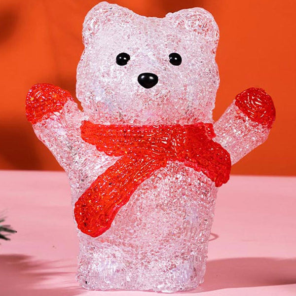 sconto Orso Orsetto Polare Forma Acrilica Natalizio Led Illuminazione Esterni e Interni