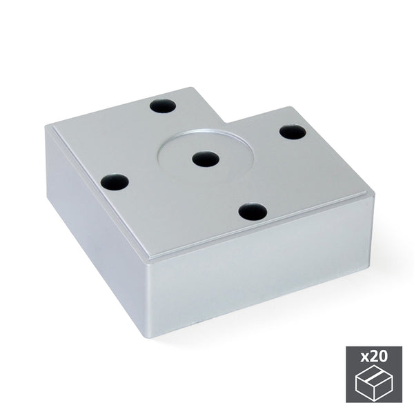 online Emuca Pieds en plastique gris métallisé pour meubles H45 mm 20 pièces