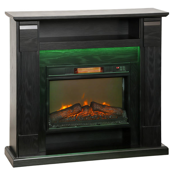 prezzo Camino Elettrico da Pavimento 105x27x97 cm 1800W Regolabile con Fiamma 3D Timer e Telecomando Nero