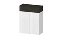 Scarpiera 2 Ante e 1 Ripiano a Ribalta 76x35x100 cm Savona 2A 1R Bianco Opaco/Grigio Ardesia  