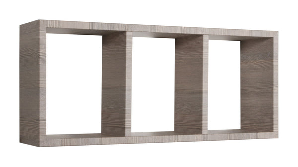 Etagère rectangulaire 3 compartiments muraux 70x30x15,5 cm en panneaux de fibres de bois Chêne Tristano Moka sconto