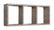 Etagère rectangulaire 3 compartiments muraux 70x30x15,5 cm en panneaux de fibres de bois Chêne Tristano Moka