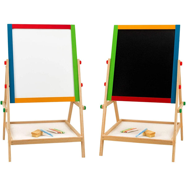 Tableau noir magnétique et traditionnel pour enfants H65 avec chevalet en bois sconto