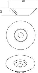 Camino a Bioetanolo da Pavimento Ø60 cm in Acciaio Nero