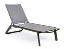 Set 4 Lettini Prendisole da Giardino 67x194x95h cm Cruise con Ruote Antracite 