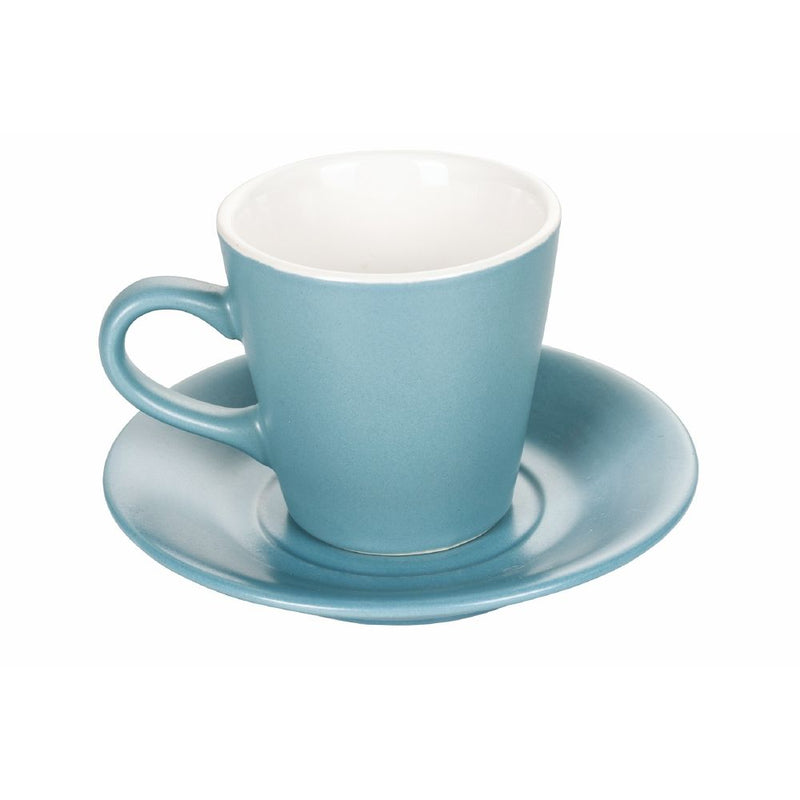 Set 6 Tazzine da Caffè con Piattino e Stand Ø6x6 cm in Gres VdE Tivoli 1996 Shades of ocean