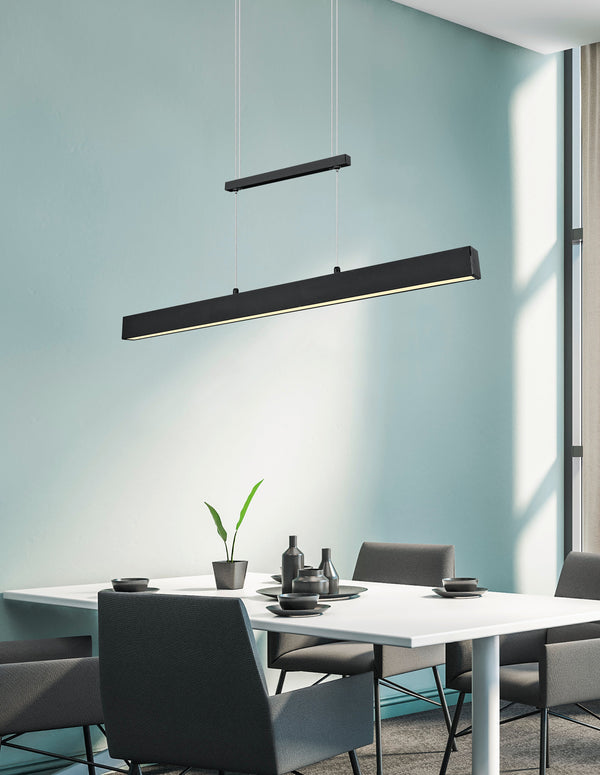 sconto Suspension LED d'intérieur en métal noir mat