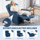 Poltrona Reclinabile Elettrica 79x90x106 cm con Poggiapiedi in Tessuto Effetto Lino Grigio Scuro      