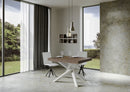 Tavolo Allungabile 130-390x90x77 cm Volantis Premium Noce Telaio Bianco 