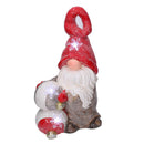 Gnomo resina con sfere e led rosso cm 23,5x17xh42