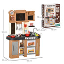 Cucina Giocattolo per Bambini 63x35x84 cm con 58 Accessori Grigio e Marrone