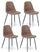 Set 4 Sedie 44x50xH84 cm in Similpelle Brigitte Tortora
