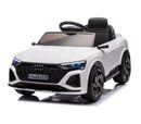 Macchina Elettrica per Bambini 12V Licenza Ufficiale Audi SQ8 E-Tron con Telecomando e Sedile Pelle Bianco