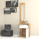 Mobile ingresso con specchio 60x35x186 cm Lost bianco rovere