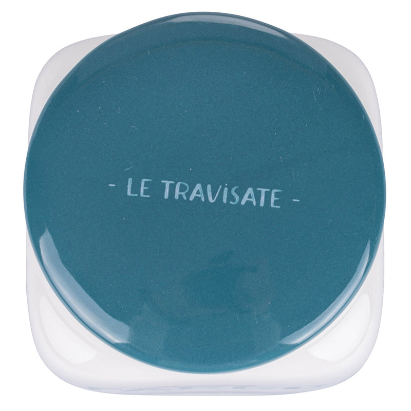 Barattolo Zucchero 9,5x9,5x14,5 cm in New Bone China VdE Tivoli 1996 Le Travisate Bianco