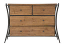Como' Glasgow 122x49x85 cm Legno di Abete e in Ferro Marrone e Grigio