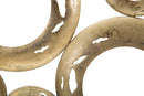 Scultura Panel 49x7x41 cm in Ferro Oro e Nero