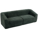 Divano 3 Posti Senza Struttura 225x93x68 cm con Seduta Ampia e Imbottitura Spessa in Ciniglia Verde Scuro      