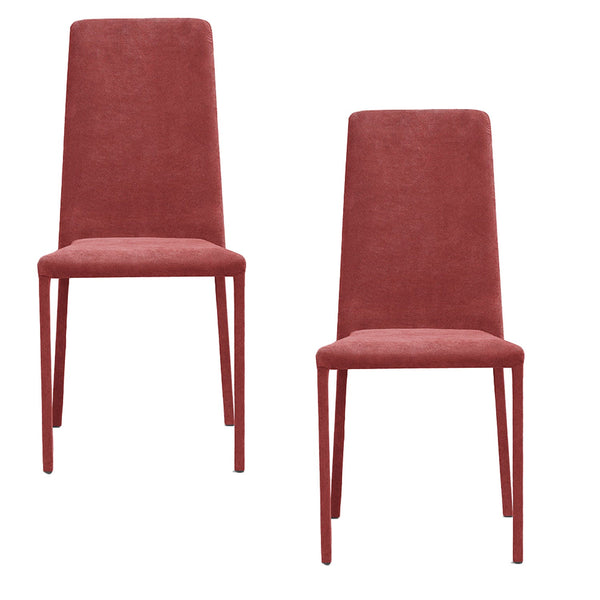 Set 2 sedie Imbottite 45x52x91 cm In Tessuto Savoy Betty Plus Rosso online