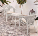 Tavolino da Giardino Ø52x52 cm in Rattan Allis Bianco