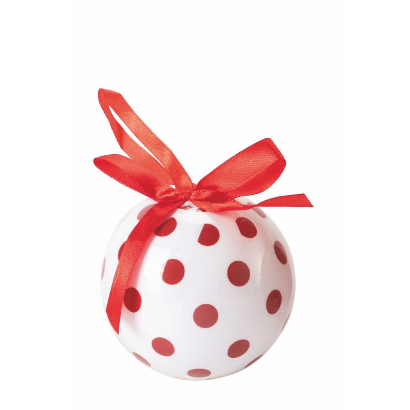 Set 14 Palle di Natale Ø7,5 cm in Polyfoam con Box Righe e Pois