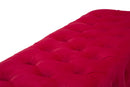 Puff Chantal Bordeaux 149,5x40,5x43 cm Velluto Sintetico e MDF e Spugna Bordeaux