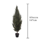 Pianta Artificiale Cipresso con Vaso H 167 cm