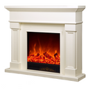 Camino Elettrico da Pavimento 102x120x33 cm Effetto Fiamma 1500W Palmanova Bianco