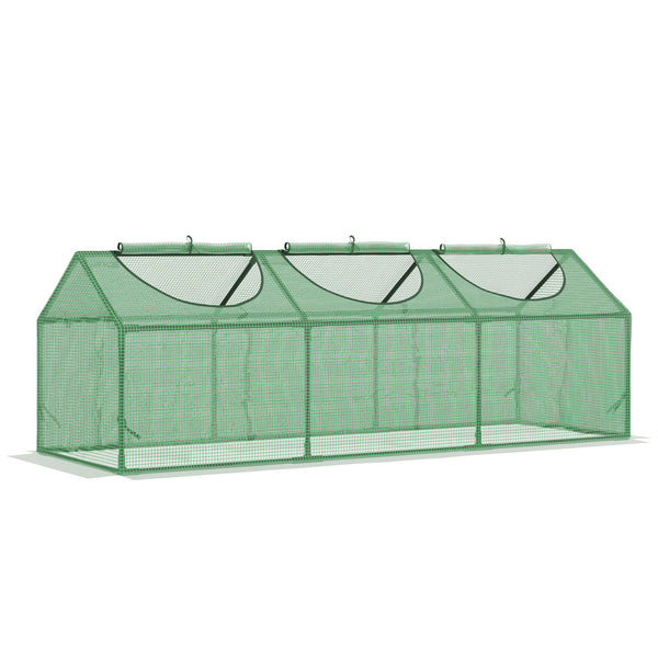 Mini Serre 3 Fenêtres 180x60x60 cm Vert PE Couverture Anti-UV acquista